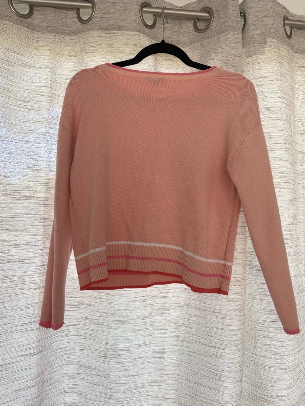 Talbots JACQUARD CREWNECK PULLOVER - PALM TREE - petite medium - 100% cotton - Picture 6 of 8